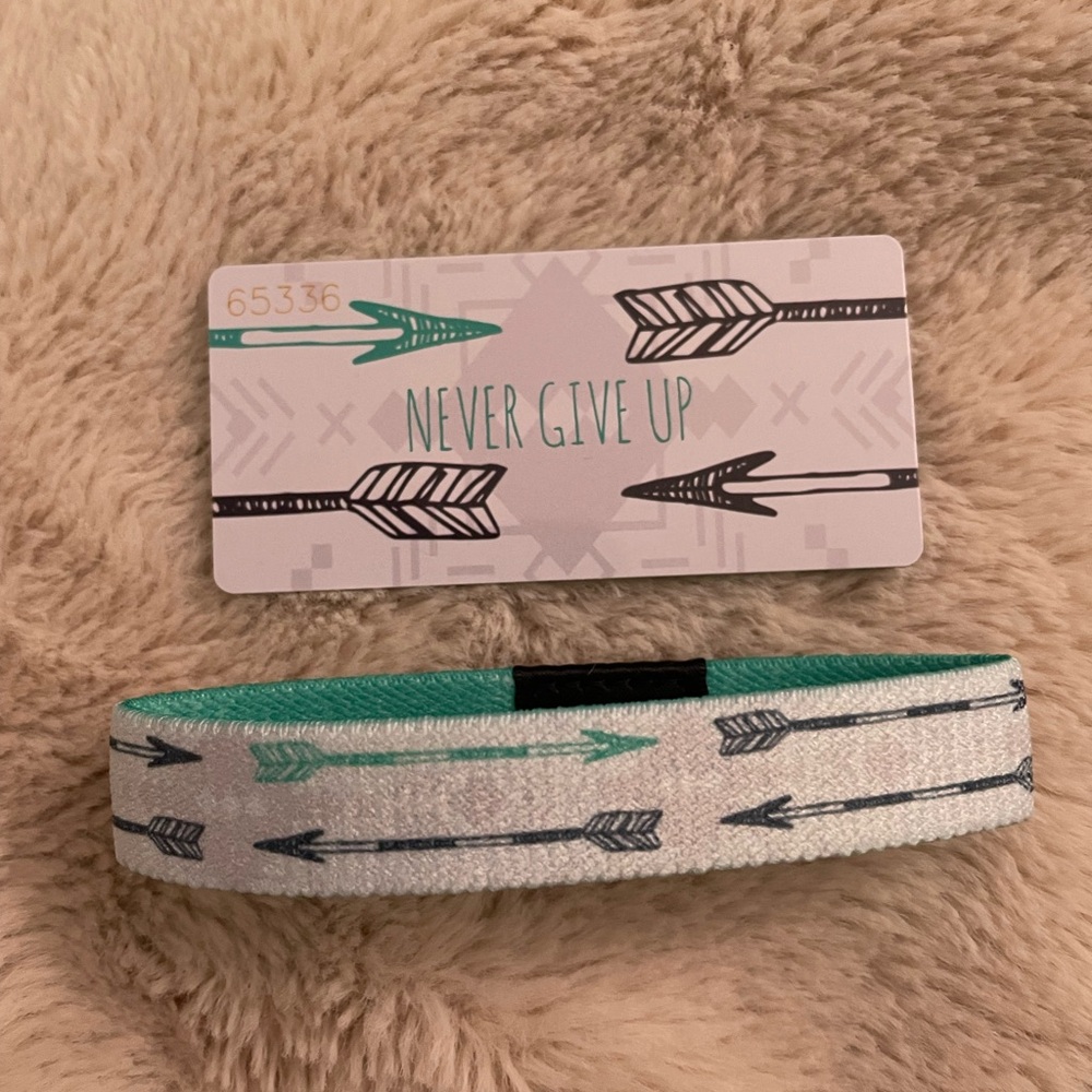 NWT Zox wristband. Never Give Up #65336